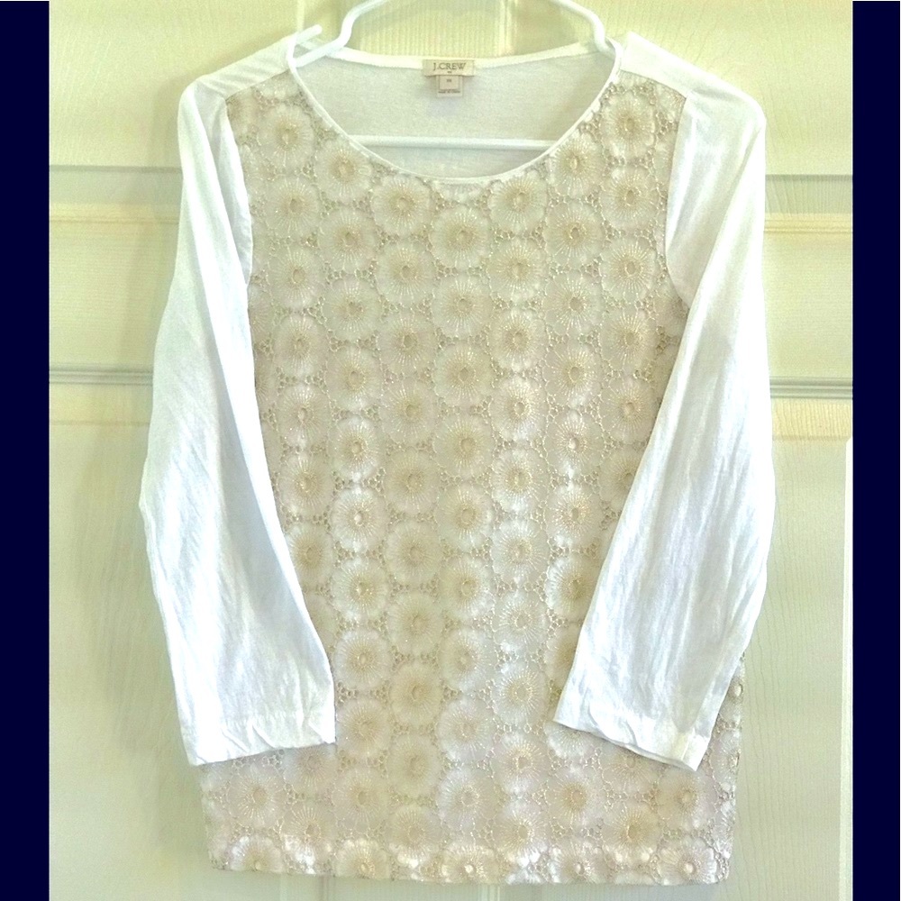 J.Crew with elegant gold pattern top